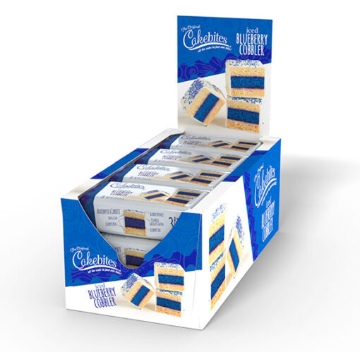 Iced Blueberry Cobbler Cake Bites 12 ct. Displays 17590 - Includes (8) displays containing (12) pieces in each display